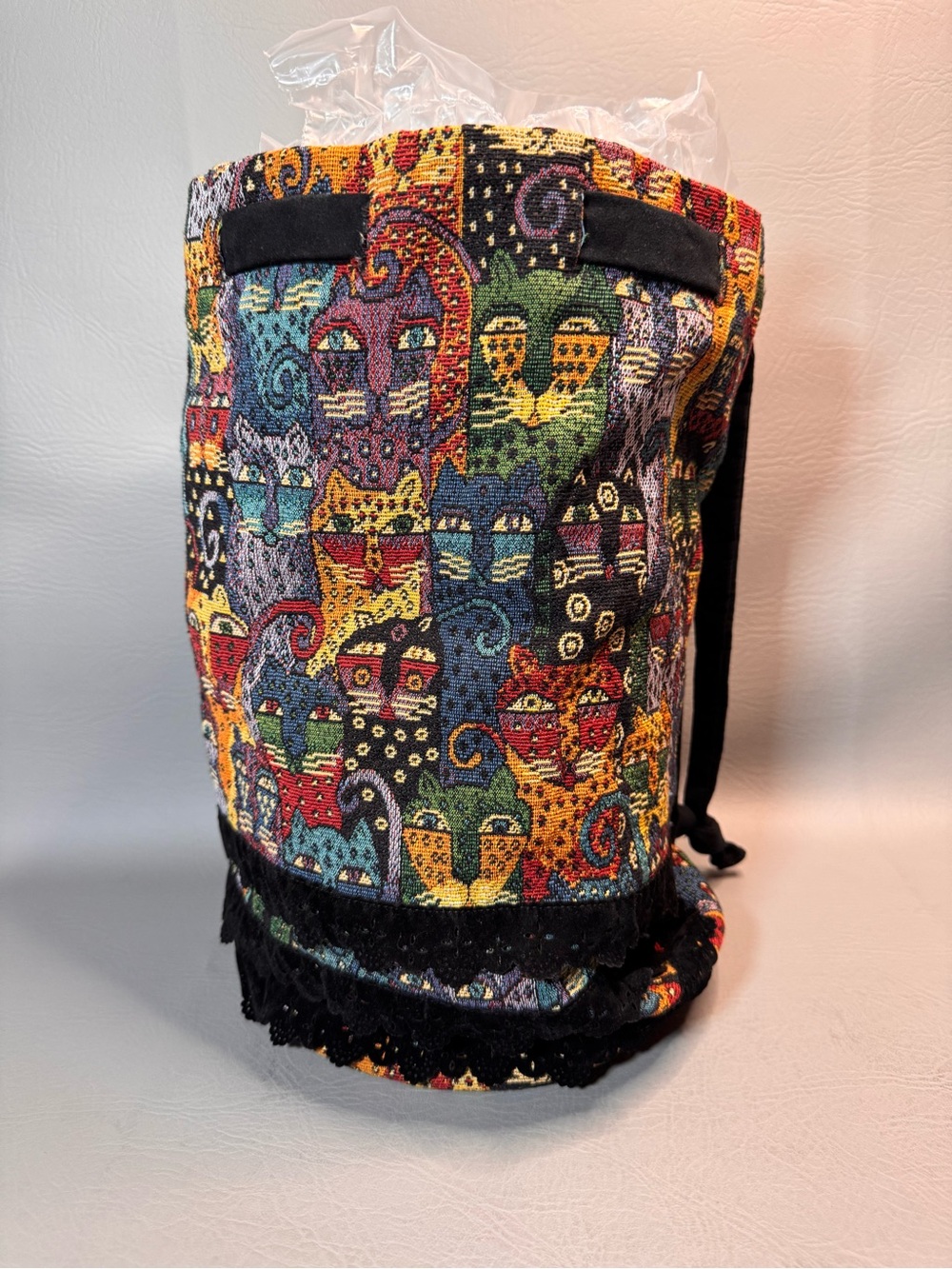 Laurel Burch Feline Clan Tapestry Hand Bag / Shoulder Bag / Backpack Multicolor